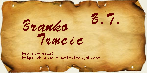 Branko Trmčić vizit kartica